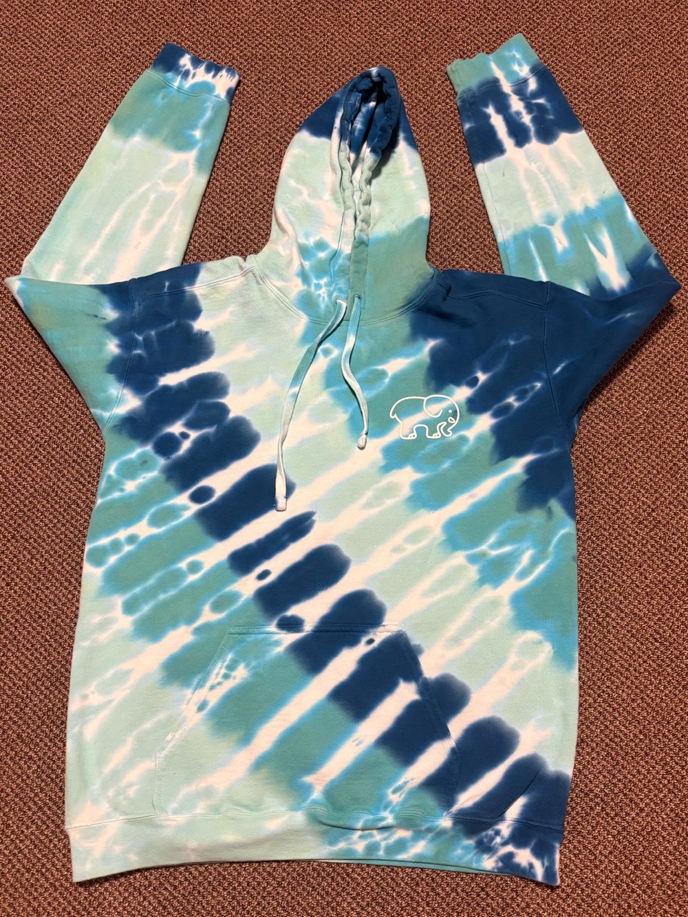 ivory ella Kids Tie-Dye Hoodie in Blue & Teal